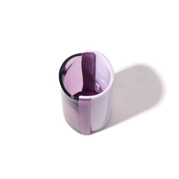 Two Lines Vase - Clear Lilac And Matt Lilac by corsi design - view 3