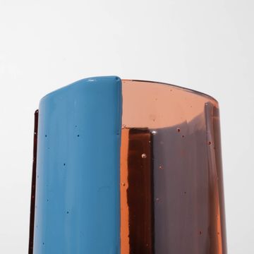 Four Lines Vase - Clear Light Ruby, Blue by corsi design - view 6