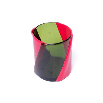 Twirl Vase - Clear Bottle Green, Fuchsia by corsi design - view 4