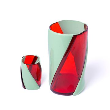 Twirl Vase - Clear Red, Mint by corsi design - view 6