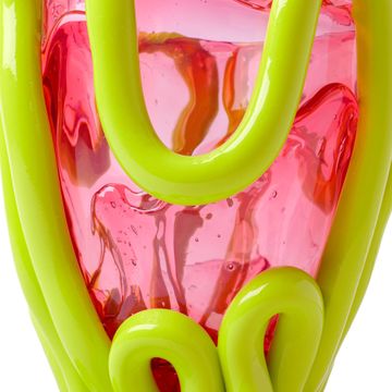 Indian Summer Vase - Clear Pink And Matt Lime by corsi design - view 6