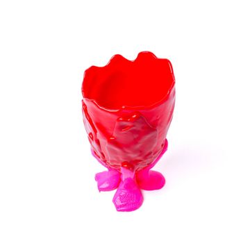 Clear Vase M - Matt Red, Fuchsia by corsi design - view 3