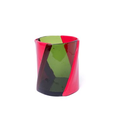 Twirl Vase - Clear Bottle Green, Fuchsia by corsi design - view 3