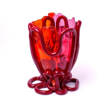 Indian Summer Vase Extra Colour - Clear Fuchsia, Orange, Matt Bordeaux by corsi design - view 3