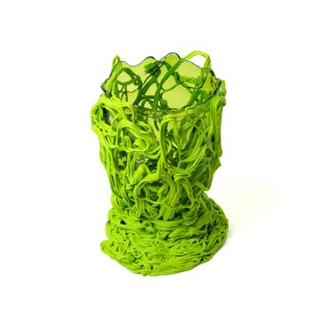 Spaghetti Special Vase L - Clear Bottle Green, Lime by corsi design - view 3