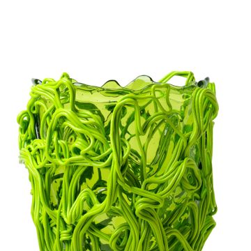 Spaghetti Special Vase L - Clear Bottle Green, Lime by corsi design - view 5
