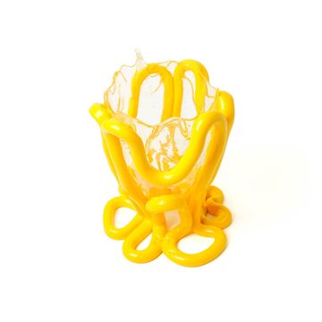 Indian Summer Vase M - Clear, Matt Yellow by corsi design - view 3
