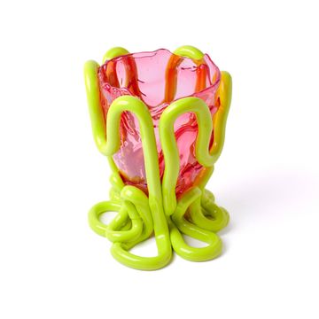 Indian Summer Vase - Clear Pink And Matt Lime by corsi design - view 2