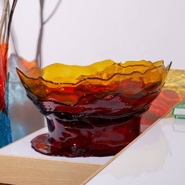 Big Collina Vase Extra Colour - Clear Amber And Dark Ruby by corsi design - view 4