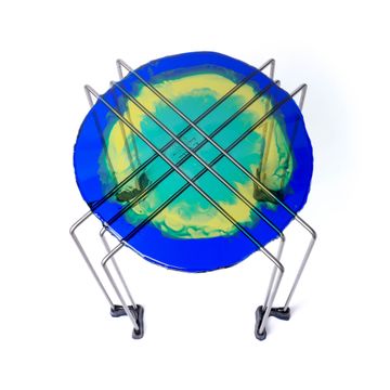 Triple Play Coffee Table - Clear Blue, Yellow, Aqua by corsi design - view 4
