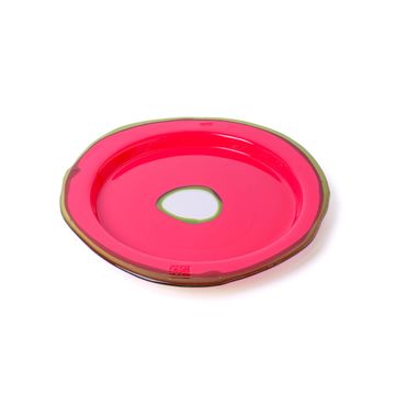 Try Tray Round - Matt Fuchsia And Clear Bottle Green by corsi design - view 2