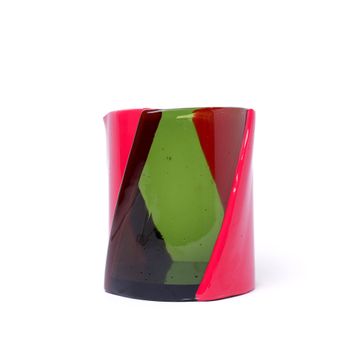 Twirl Vase - Clear Bottle Green, Fuchsia by corsi design - view 2