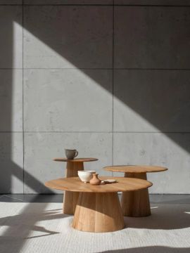 Mushroom Coffee & Side Table - Oak by GAZZDA - view 3