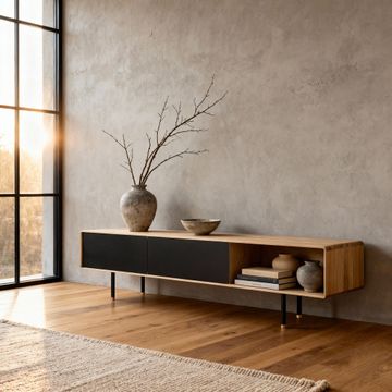 Fina Lowboard - Two Drawers, Black by GAZZDA - view 3