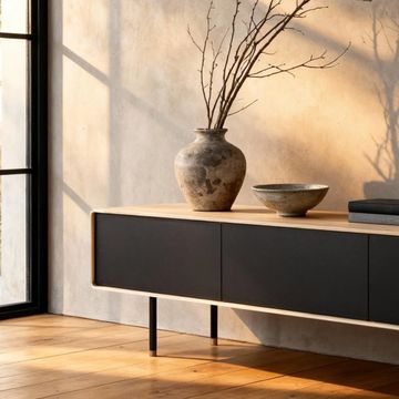 Fina Lowboard - Three Drawers, Black by GAZZDA - view 4