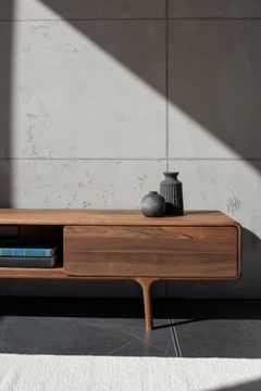 Fawn Lowboard - Two Drawers, Walnut by GAZZDA - view 3