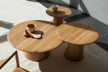Mushroom Coffee & Side Table - Oak by GAZZDA - view 8