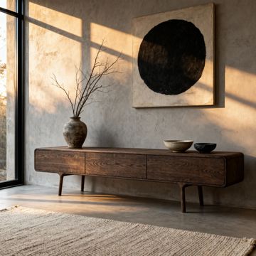 Fawn Lowboard - Three Drawers, Smoked Oak by GAZZDA - view 3