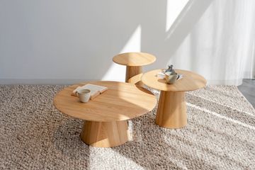 Mushroom Coffee & Side Table - Oak by GAZZDA - view 6
