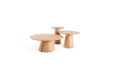 Mushroom Coffee & Side Table - Oak by GAZZDA - view 2