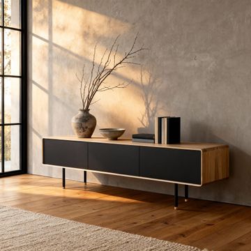 Fina Lowboard - Three Drawers, Black by GAZZDA - view 3