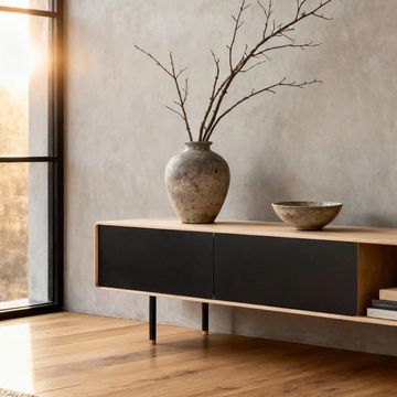 Fina Lowboard - Two Drawers, Black by GAZZDA - view 4