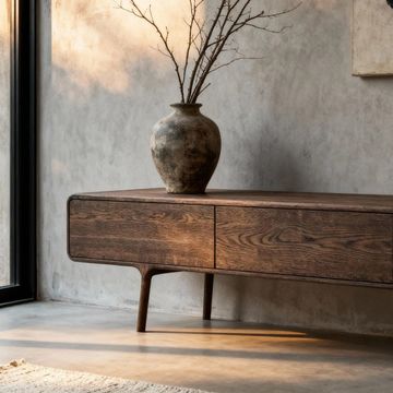 Fawn Lowboard - Three Drawers, Smoked Oak by GAZZDA - view 4