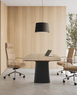 Zenpro Swivel synchro armchair high back vertical stitching upholstery by INCLASS - view 2