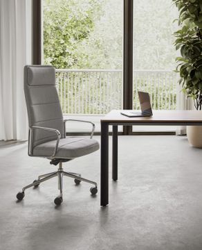 Zenpro Swivel synchro armchair high back vertical stitching upholstery by INCLASS - view 3