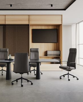 Zenpro Swivel synchro armchair high back vertical stitching upholstery by INCLASS - view 5