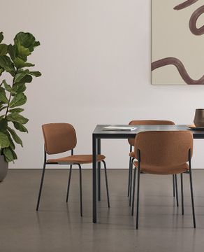 Aryn Wood ARY0410 + ARY0400 Chair with 4 leg frame (upholstered seat & wooden back) by INCLASS - view 3