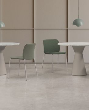 Aryn Max ARX0040 + ARX0000AS High chair with 4 leg frame (upholstered seat & polypropylene back) by INCLASS - view 3