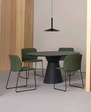 Aryn Max ARX0040 + ARX0000AS High chair with 4 leg frame (upholstered seat & polypropylene back) by INCLASS - view 4