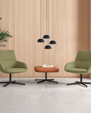 Dunas Lounge Lounge armchair with medium back and 4 spoke aluminum swivel base by INCLASS - view 2