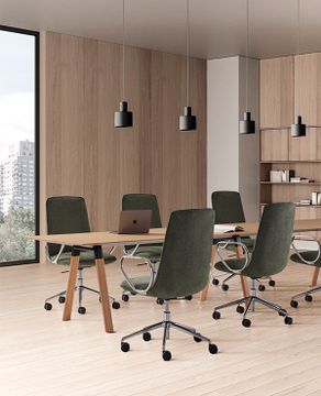 Kori Chair with medium back (5 spoke aluminum swivel base on casters + gas lift) by INCLASS - view 2
