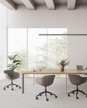 Laminar Tables with round tabletops by INCLASS - view 3