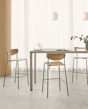Laminar Tables with round tabletops by INCLASS - view 2