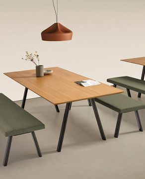 Plania Bench Benches composition with and without backrest using connecting tables by INCLASS - view 2