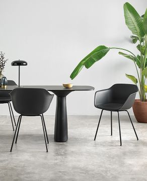 Taia Armchair with 4 leg frame (plain upholstered seat shell) by INCLASS - view 2