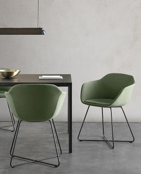 Taia Armchair with 4 leg frame (plain upholstered seat shell) by INCLASS - view 7