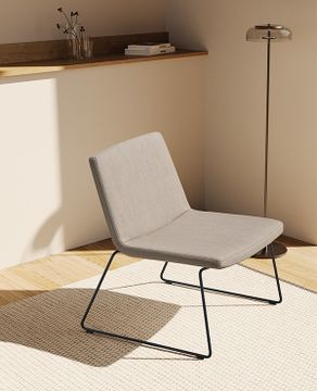 Xail Lounge armchair with low backrest and 4 spoke aluminum base (horizontal stitching upholstery) by INCLASS - view 2