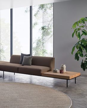 Escalas Modular bench 3 central seats and 2 end table tops by INCLASS - view 3