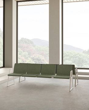 Lin Tapiz LIN0740 + LIN1830 Modular bench configuration with corner connecting top 120º by INCLASS - view 3
