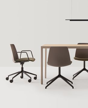 Unnia Armchair with 4 spoke aluminum swivel base by INCLASS - view 5