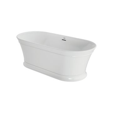 Lyndsay 6731 Acrylic Freestanding Soaking Bath Center Drain White/White with NW50826 Round Tub Filler Brushed Nickel by Jacuzzi® - view 2