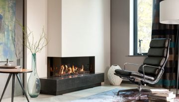 Gas fire - G105/37C - Corner model by KALFIRE - view 4