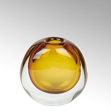 Cariani glass vase safran H 13 cm, 8,5 cm x 14 cm by Lambert - view 3