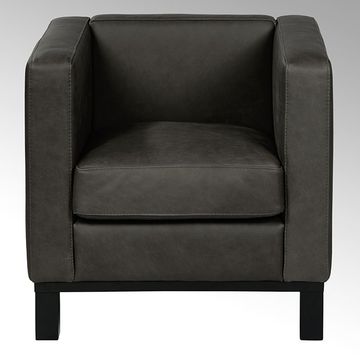 Bella armchair, 74x72x7o cm with leather Santa Fe by Lambert - view 2