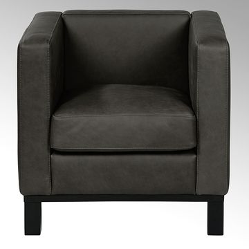 Bella armchair, 74x72x7o cm with leather Santa Fe by Lambert - view 3