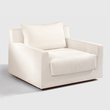 Metropolitan armchair tight cover raw-white by Lambert - view 3
